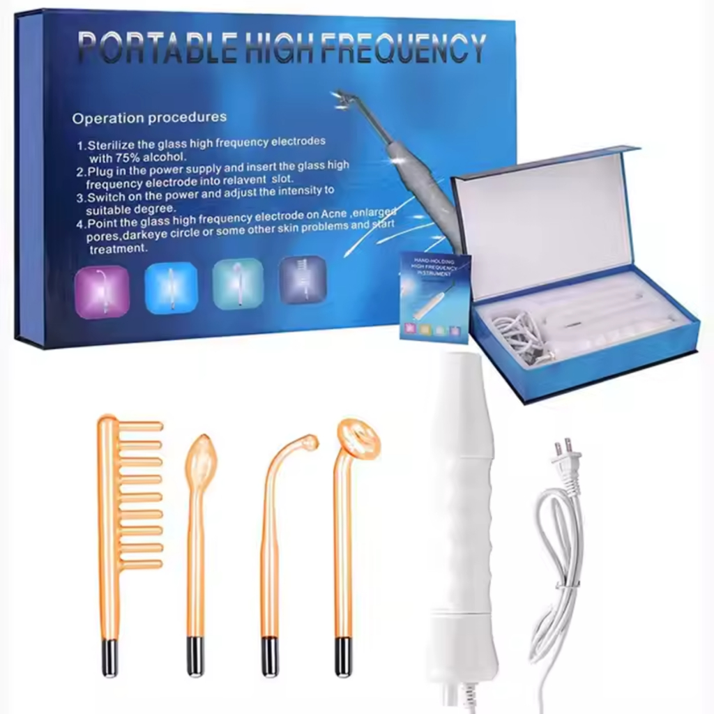 Aparelho de Alta Frequência Portátil Facial Bivolt para Skincare Limpeza de Pele