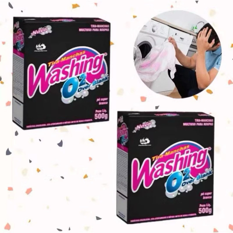 Tira-Manchas de Roupas Washing Pó 500g - O1 Over Blank