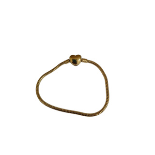 Pulseirafeminina aço inoxidável dourada com berloque formato de coração  17cm,17,5cm,18cm,18,5cm,19cm,19,5cm em Oferta na Shopee
