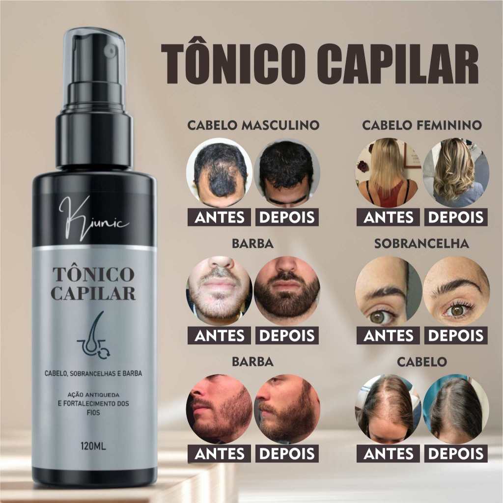 Tônico Capilar Crescimento Cabelo Barba Sobrancelha Kiunic Street Barbers em Oferta na Shopee