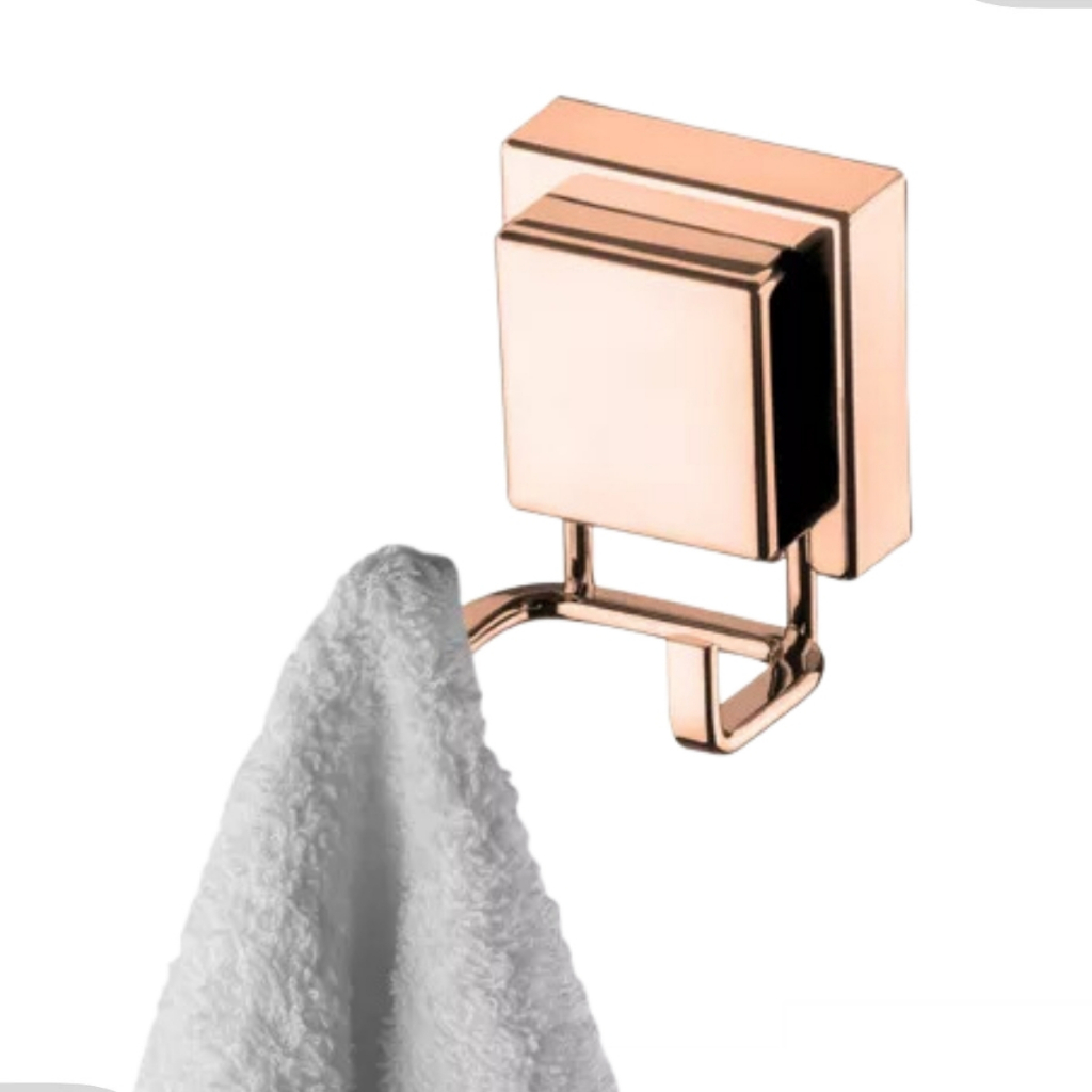 Cabide Gancho Duplo Multiuso Banheiro Lavabo Cozinha Lavanderia VentosaPorta Toalha Rosa Gold Future em Oferta na Shopee