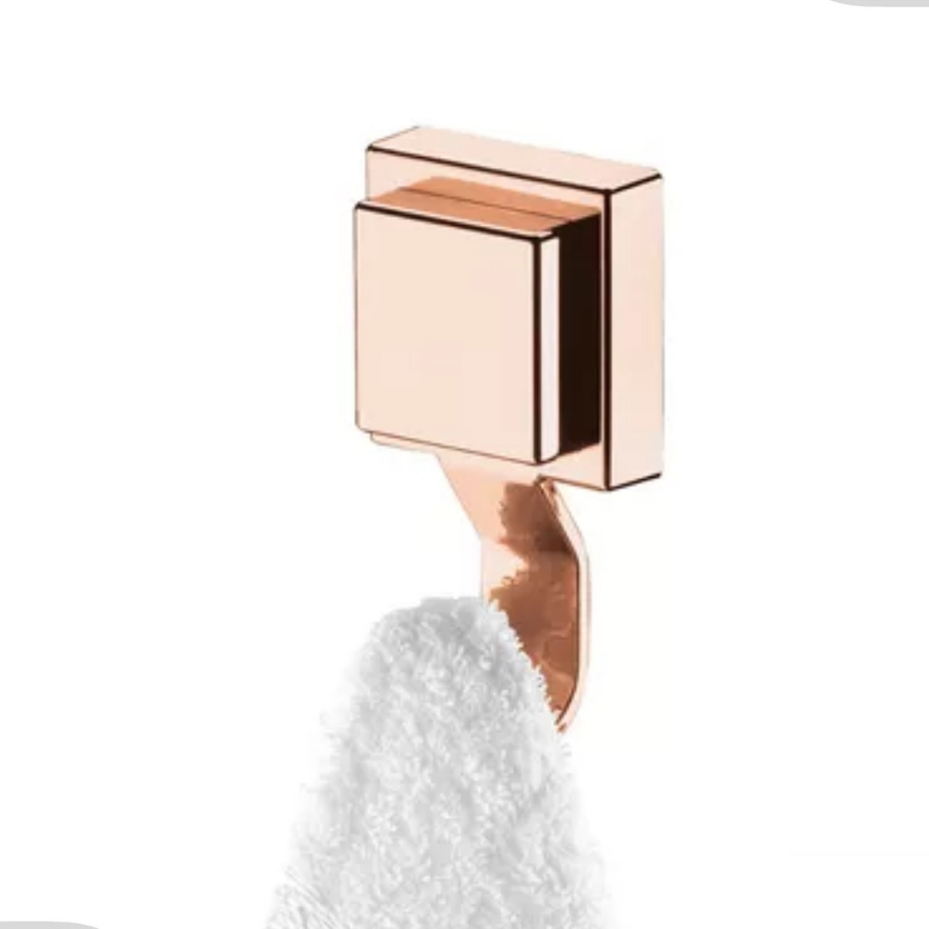 Cabide Gancho Multiuso Banheiro Cozinha Lavanderia Com Ventosa Rose Porta Toalha Rosa Gold Future - Home & Living