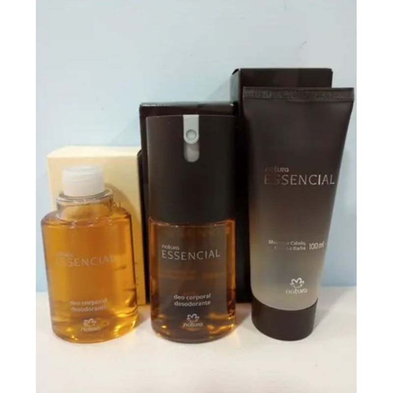 Kit Essencial Masculino Desodorante Corporal Refil e Shampoo