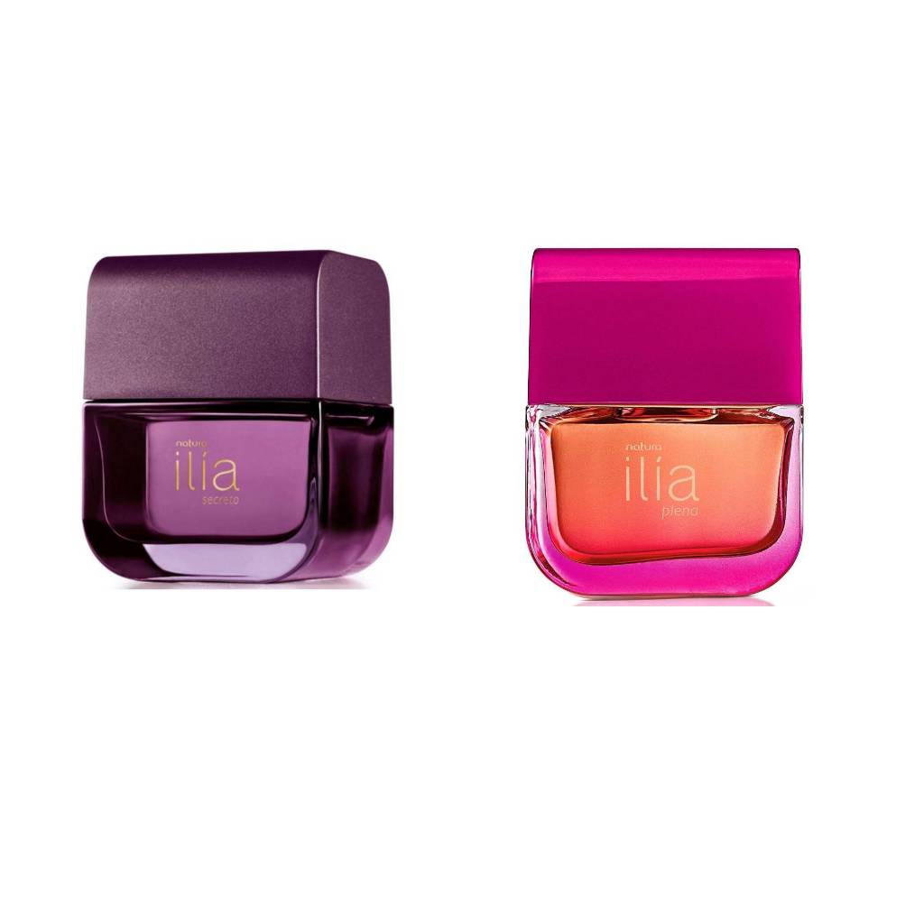 Kit com 01 Desodorante Perfume Ilía Secreto Feminino 50 ml + 01 Desodorante Perfume Ilía Plena 50 ml Natura