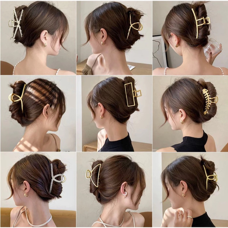 Pacote Com 3-6-12 Piranhas de Metal De Cabelo Dourada Atacado.