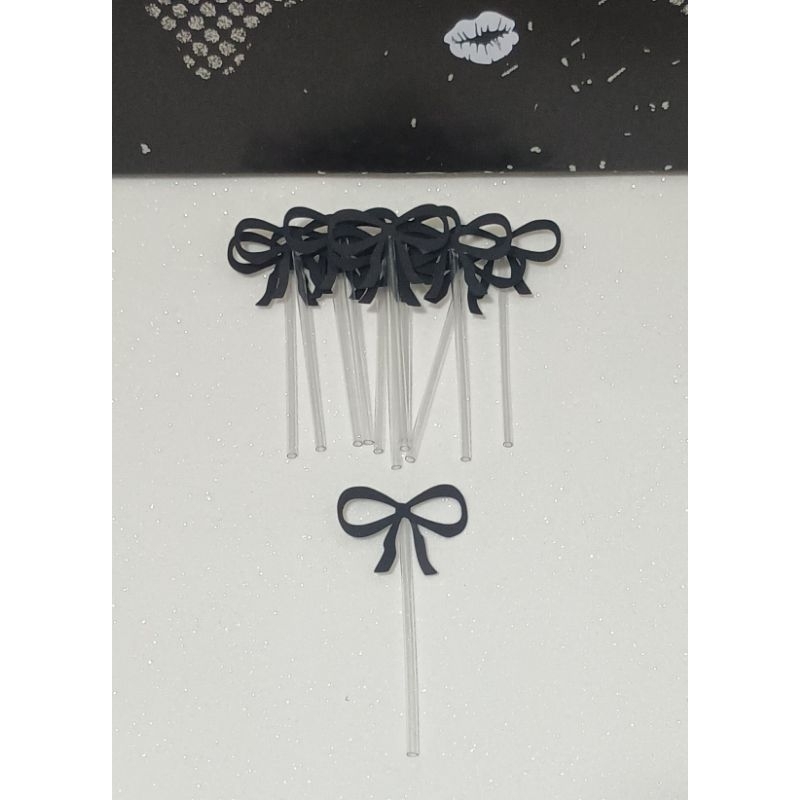 Topper Para Docinhos Laço Preto Laços em Oferta na Shopee