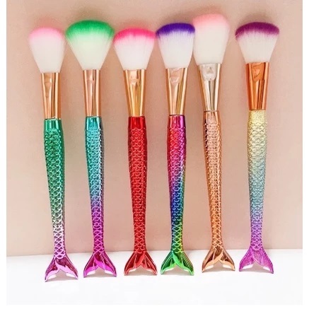 Conjunto de 4 pincéis sereia para sobras de sombra em pó Blush Contour