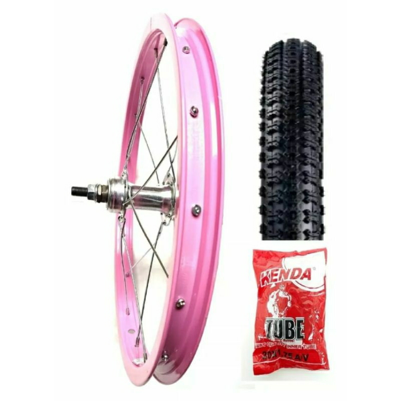 roda aro 16 rosa traseira+1pneu 16×1.75+1camara de ar aro 16