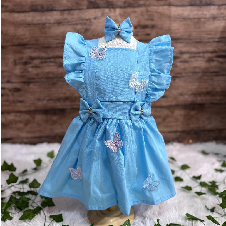 Vestido Infantil Borboletas Roupa de bebe menina 100% Algodão, Conforto e Estilo para Sua Princesa — imagem 2 de 2
