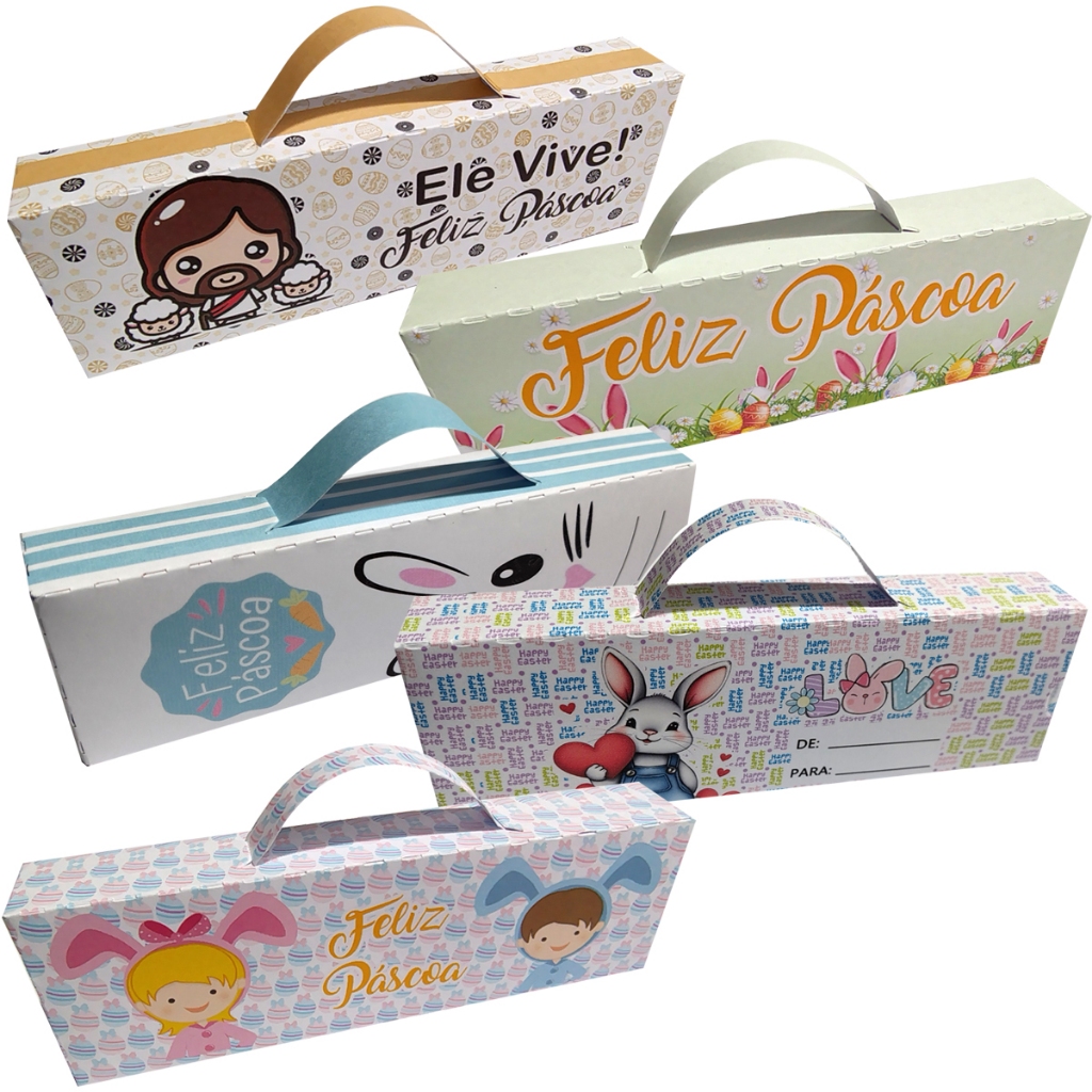 10 Caixinhas BIS no Tema Páscoa Coelhinho Jesus