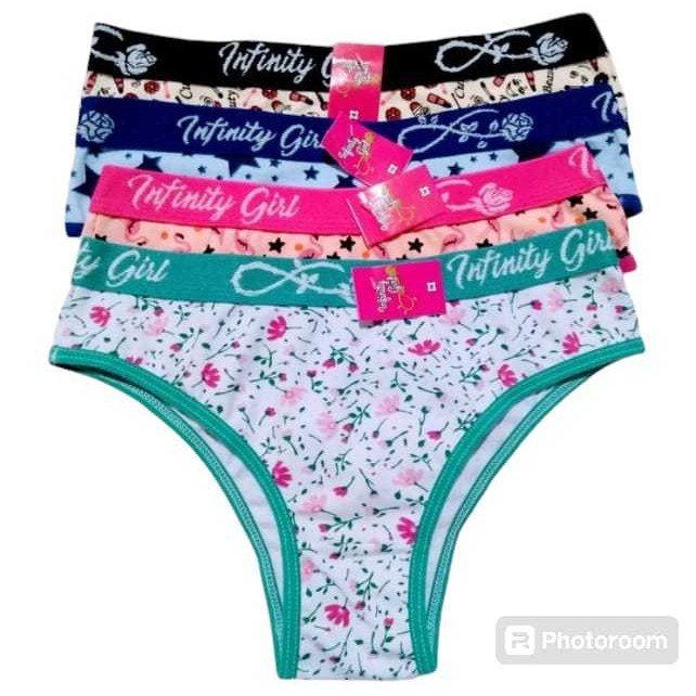 Kit 10 calcinha de algodão cotton tanga conforto cós largo feminina