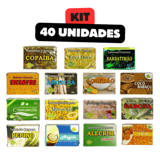 Kit 40 Sabonetes Naturais Aroeira 90g - Escolha as Fragrâncias - Limpeza Suave e Hidratação em Oferta na Shopee