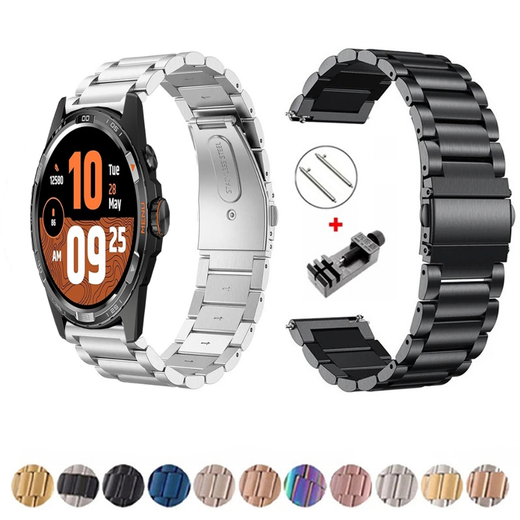 Pulseira de 24mm Metal Elos de aço inox para Smartwatch Ticwatch Atlas de Engate Rapido