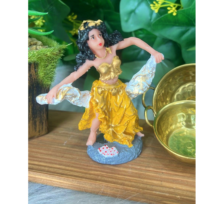 Imagem Cigana em Resina Mini 12CM Saia Amarela