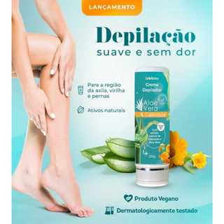 Creme Depilador com Aloe Vera e Caledula lucys Depila Sem Dor em Oferta na Shopee
