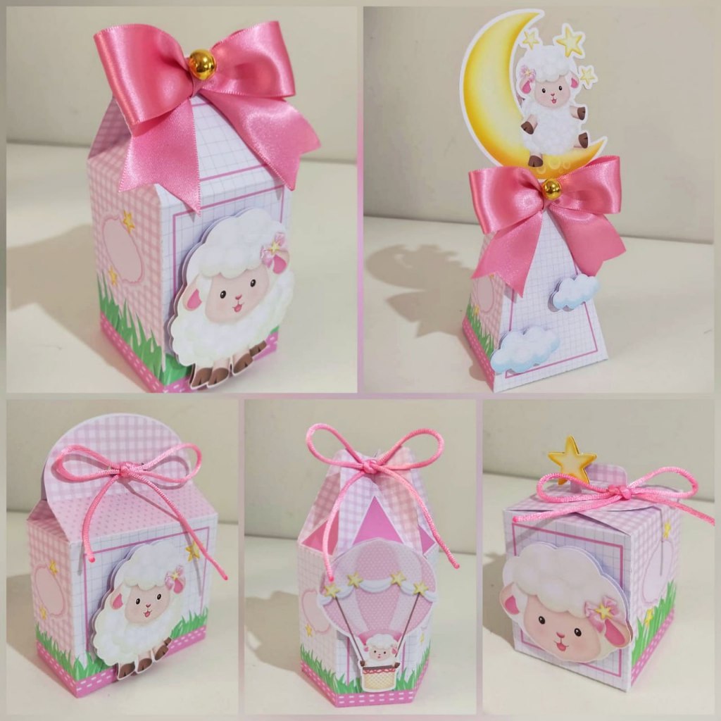 Kit Personalizados OVELHINHA MENINA PEGUE E MONTE / Kit Festa Caixinhas personalizadas /  Lembrancinha Mimos Aniversário