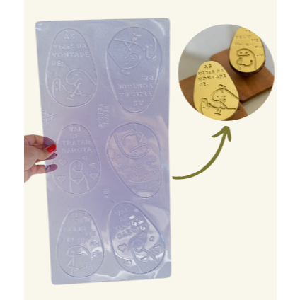 Folha de Modelagem Para Placa de Bentô Ovo 250G & 350g Cod 891 Porto Formas Flork Meme