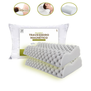 KIT 2 Travesseiro CERVICAL Ortopédico Pillow MAGNÉTICO Infravermelho Terapêutico Anti Ronc...