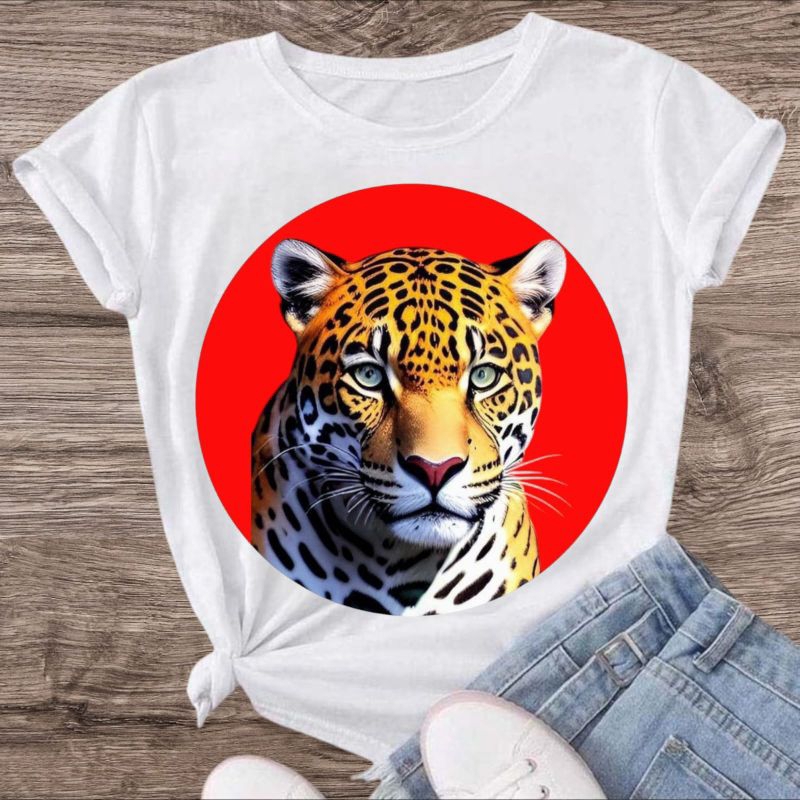 Camiseta Feminina Blusinha Estampa Onça