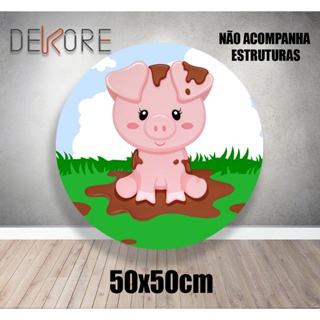 Painel Porquinho na Lama com Elástico em Oferta na Shopee