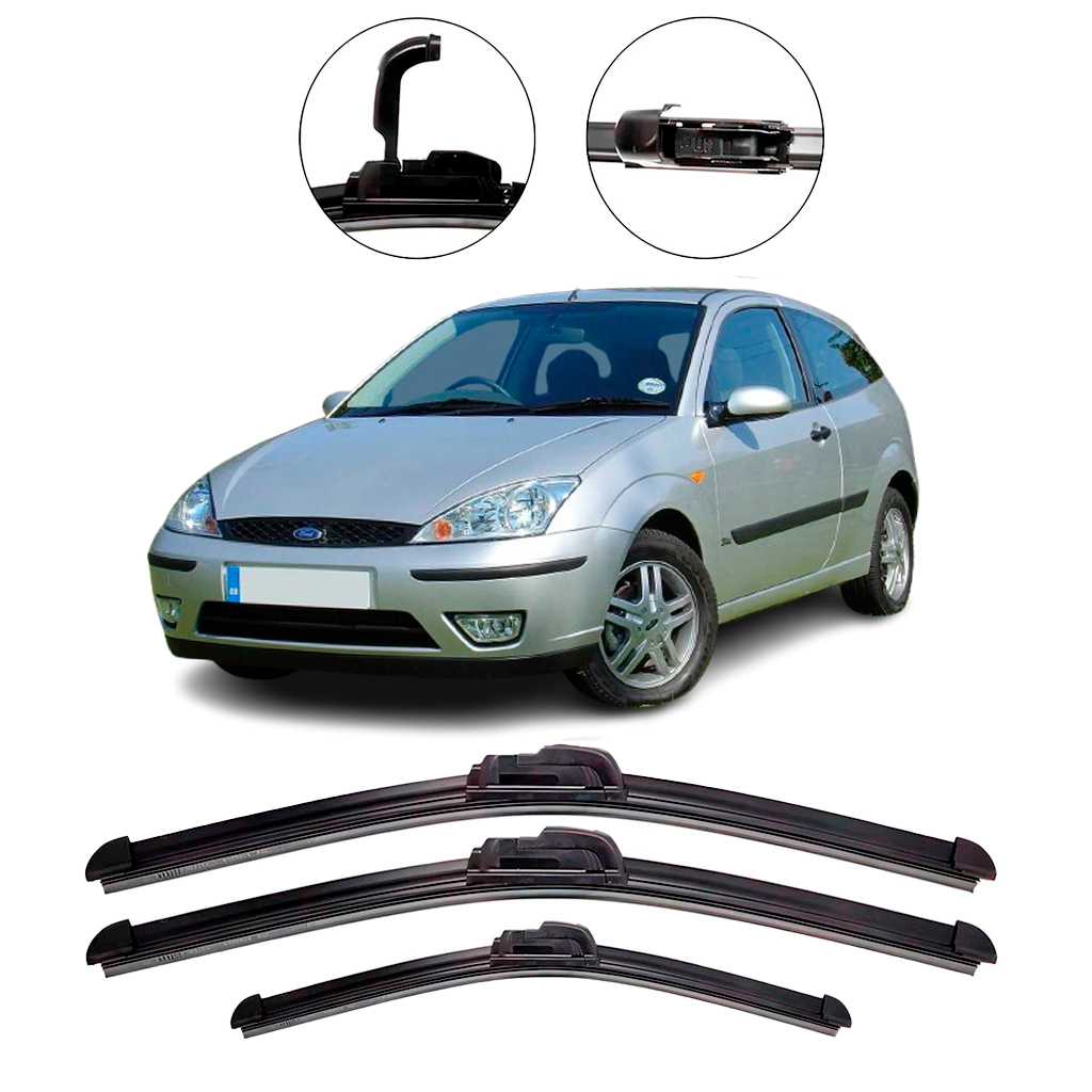 Kit de Palhetas para Limpador de Parabrisa Dianteiro + traseiro para Focus 2000 até 2007 em Oferta na Shopee