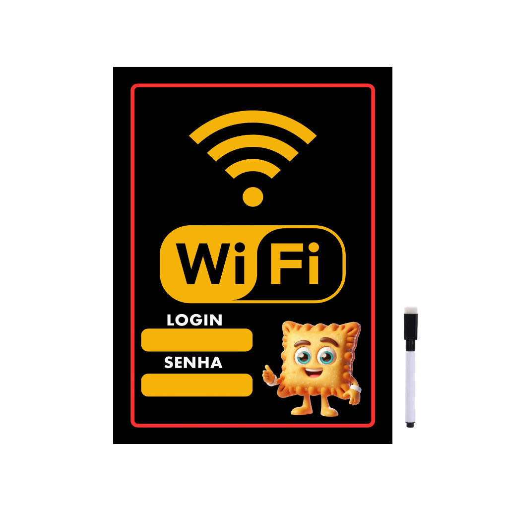 Quadro Wifi Pastel Internet Pastelaria Restaurante 20x28cm em Oferta na Shopee