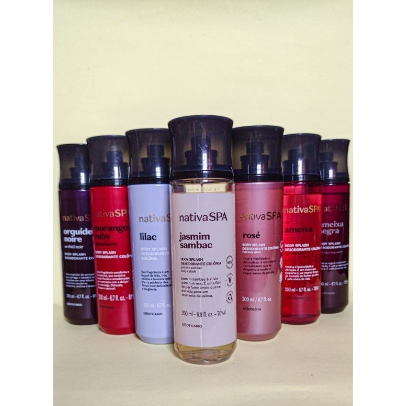 Body Splash Nativa SPA 200ml - Ameixa - Ameixa Negra - Lilac - Orquídea Noire - Morango Ruby