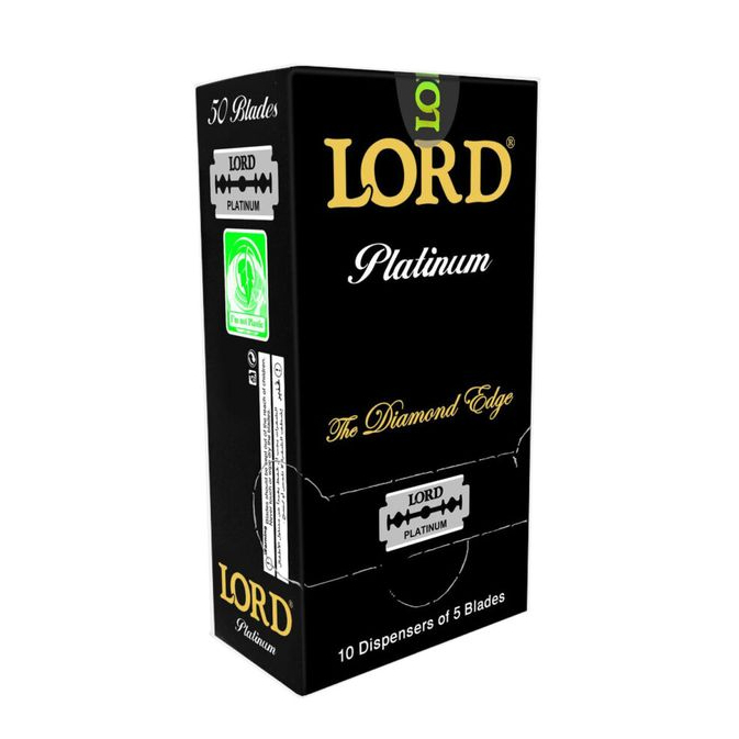 Lâminas de Barbear Lord Platinum – 50 Unidades (10 Dispensers de 5 Lâminas) – Aço Inoxidável Egípcio em Oferta na Shopee