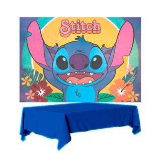 kit festa stich painel + toalha em Oferta na Shopee