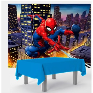 kit festa homem aranha painel + toalha tnt em Oferta na Shopee