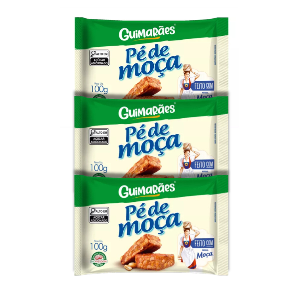 Pé De Moça Feito Com Moça 100g Guimarães ( kit 3 unidades ) em Oferta na Shopee