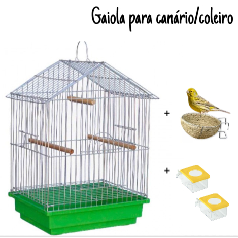 Gaiola de Ferro Arame Para Canário Belga Coleiro Papa Capim Criar Amansar Gaiolas Pequenas Malha Fina Aramada