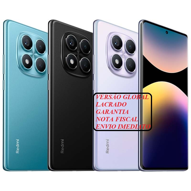Celular Xiaomi Redmi Note 14 Pro 256GB 8GB RAM 4G 120Hz 5500mAh Câmera 200MP com IA Azul/Roxo/Preto