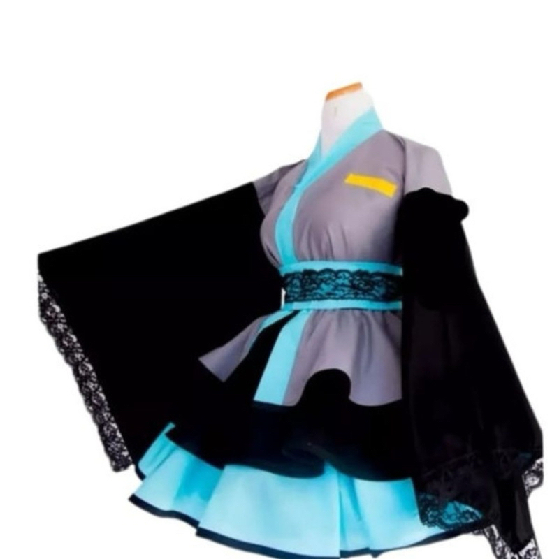 Cosplay Hatsune Miku Saia Kimono Faixa Cintura Exclusivo
