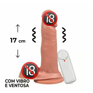 Pênis Realístico 17 cm com Vibrador Ventosa e Testículos Super Realístico Pinto Consolo Sex Shop em Oferta na Shopee