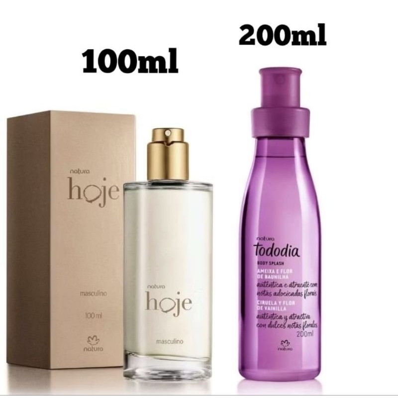 Hoje Desodorante Colônia Masculino 100ml e Body Splash Ameixa e Flor de Baunilha 200ml - Natura Originais