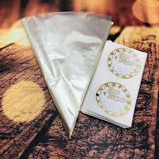 50 Sacos Cone 10x15 para cones trufados com + 50 etiquetas adesivas em Oferta na Shopee