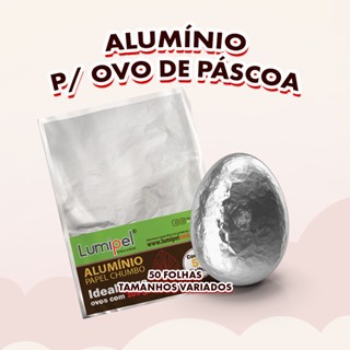 50 FOLHAS PAPEL CHUMBO LISO PRATA PARA OVOS DE PASCOA 100gr A 500gr em Oferta na Shopee