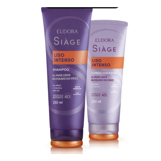Combo Siàge Liso Intenso: Shampoo 250ml + Condicionador 200ml Eudora Envio Imediato