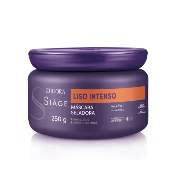 Máscara Capilar Siàge Liso Intenso 250g Anti Frizz Hidratação Eudora Envio Imediato