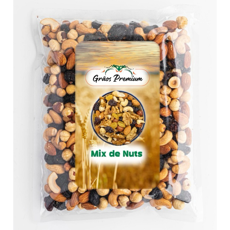 Mix de Nuts Premium 1 Kg Castanha de Caju | Castanha do Pará | Nozes | Avelã | Amêndoa | Uva Passa