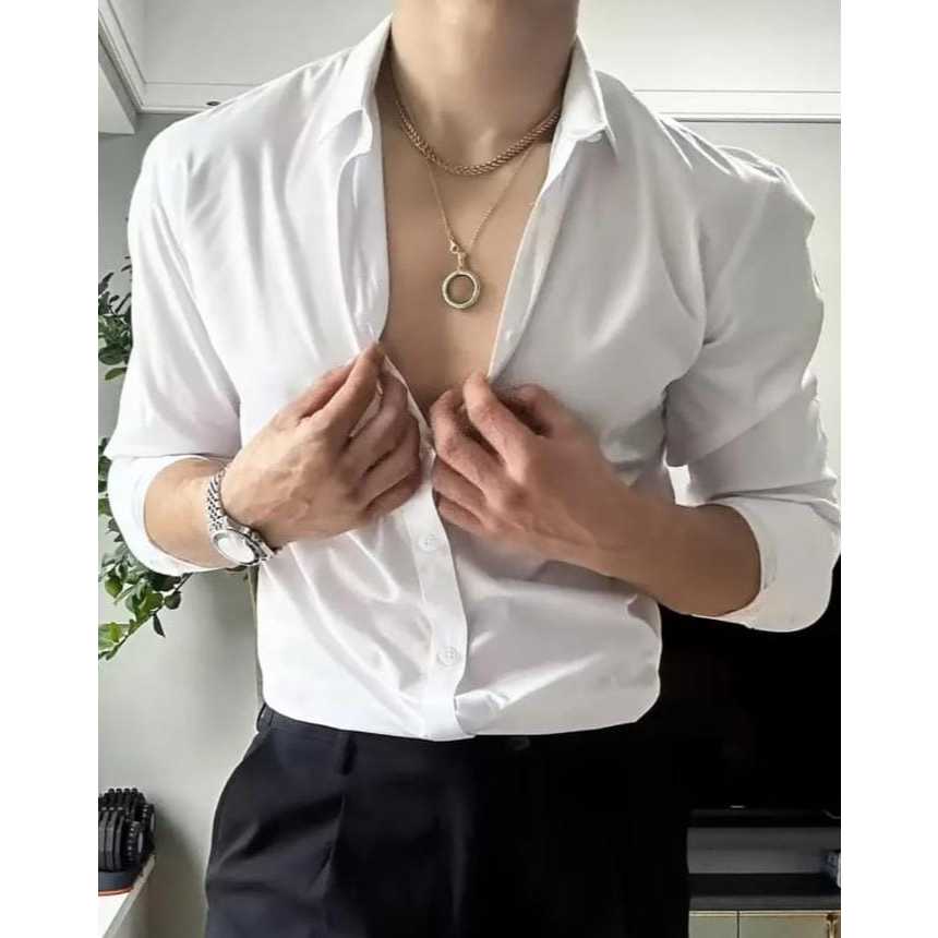 Camisa Social Masculina Slim fit Luxo Moda Estilosa Manga Longa