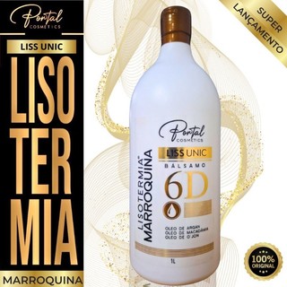 Progressiva Lisotermia Selagem Marroquina 6D Liss única  Collagen :Profissional 1 Lt Liso Absurdo Alisa 100% Óleo Argan