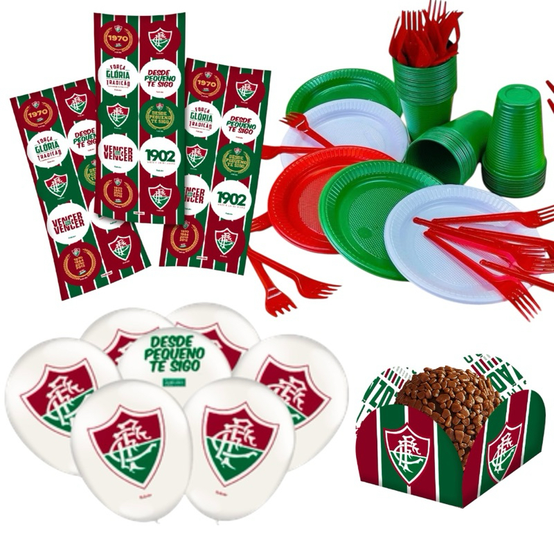 SUPER KIT FESTA FLUMINENSE 245 ITENS (50 CONVIDADOS) - FESTCOLOR