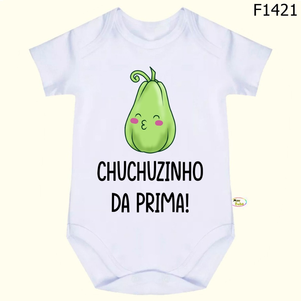 Body Bebê Frases Chuchuzinho da Prima  SF1421 em Oferta na Shopee
