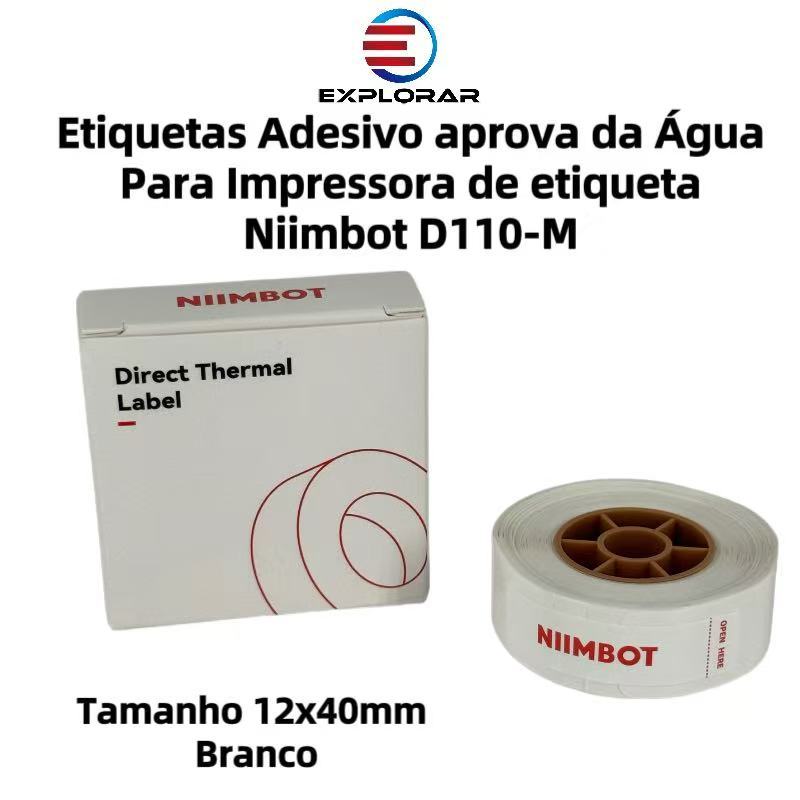 Etiquetas Adesiva Branca a prova d'água 12MM X 40MM Para Impressora Térmica Marca NIIMBOT D110-M
