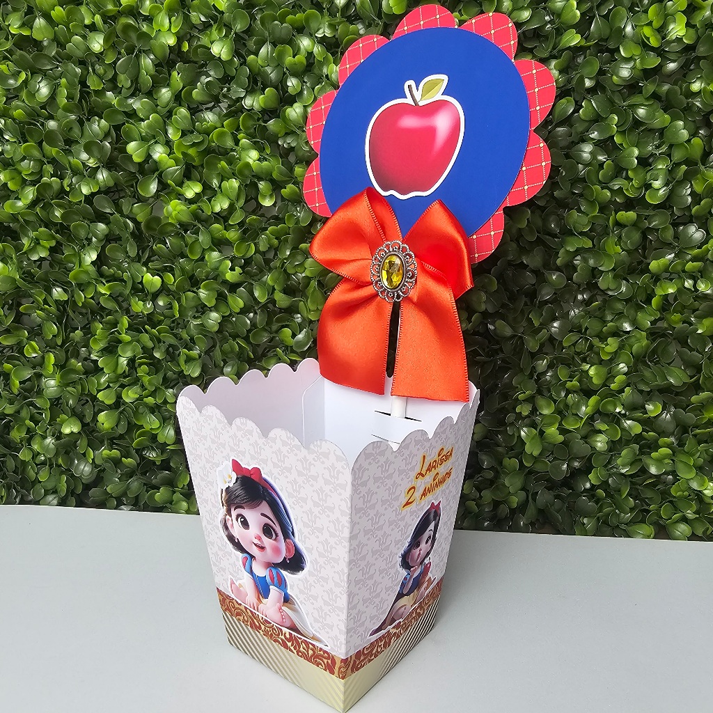 Centro de Mesa Cachepot BRANCA DE NEVE CUTE BABY - Festa infantil - Aniversário - Centro de Mesa