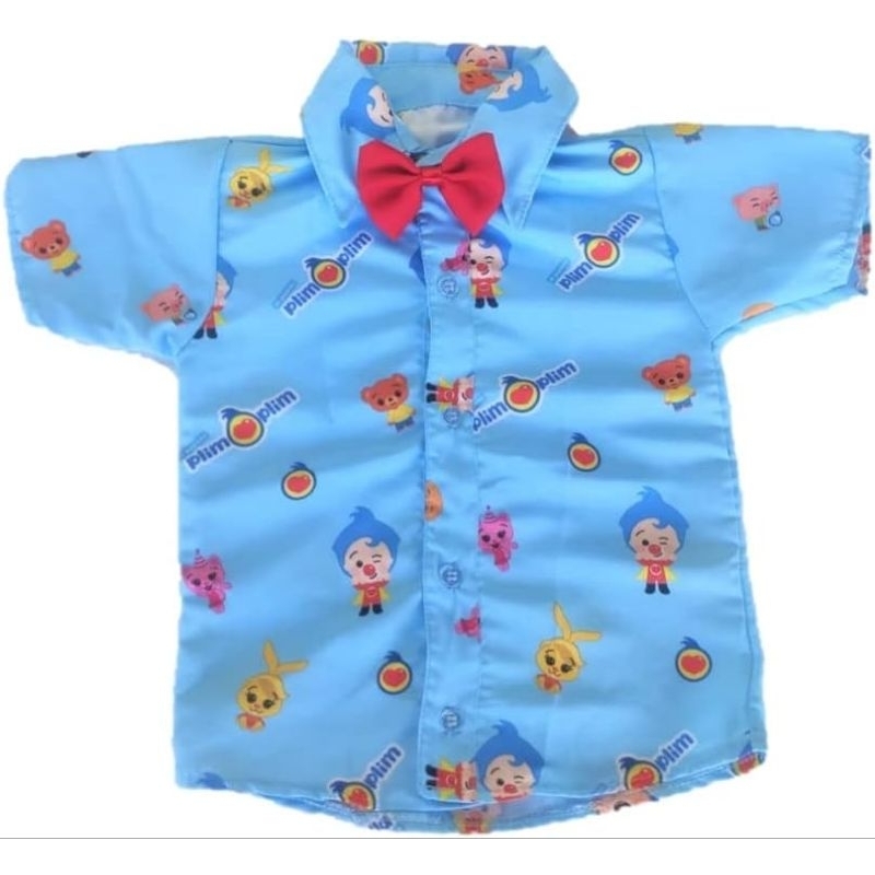 Camisa social palhaço plim plim herois do coração tam 1 a 4 anos