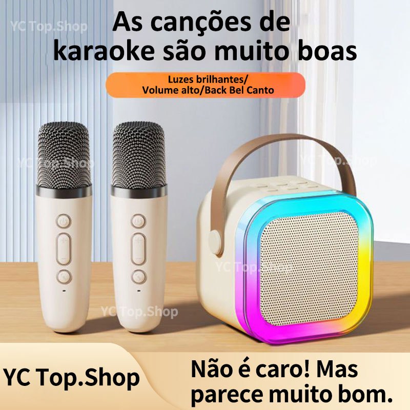 K12 Alto-falante Bluetooth Múltiplas Cores 1/2 Microfone Karaokê Diversão para Toda a Família