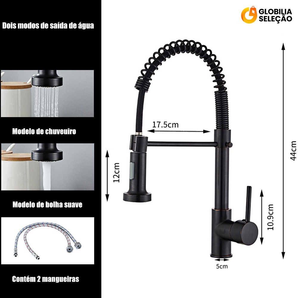 Torneira Cozinha Gourmet Monocomando Com Spray Extensor FBH05310